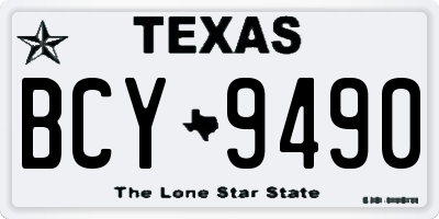 TX license plate BCY9490