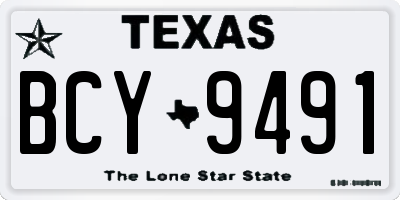 TX license plate BCY9491
