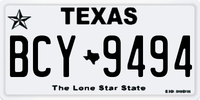 TX license plate BCY9494