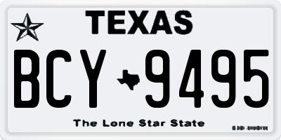 TX license plate BCY9495