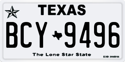 TX license plate BCY9496