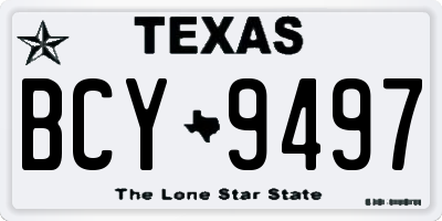 TX license plate BCY9497