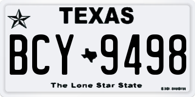 TX license plate BCY9498