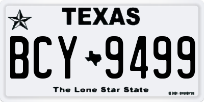 TX license plate BCY9499