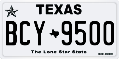 TX license plate BCY9500