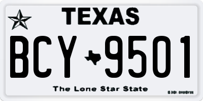 TX license plate BCY9501