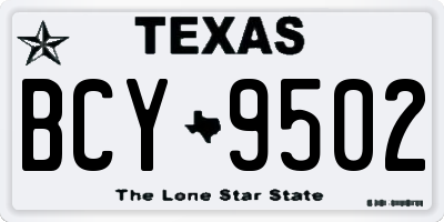 TX license plate BCY9502