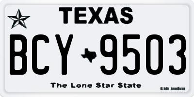 TX license plate BCY9503