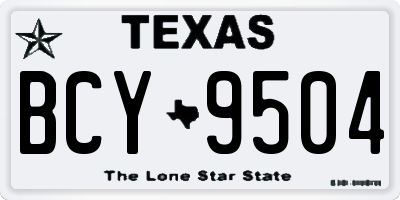 TX license plate BCY9504