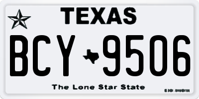 TX license plate BCY9506