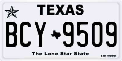 TX license plate BCY9509