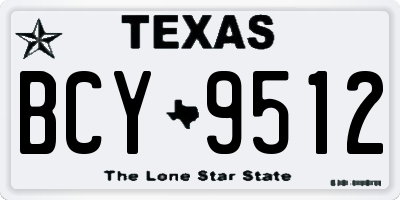 TX license plate BCY9512
