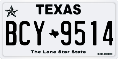 TX license plate BCY9514