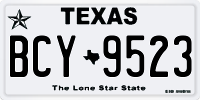 TX license plate BCY9523