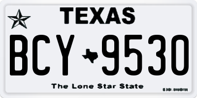 TX license plate BCY9530
