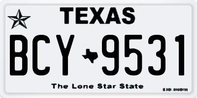TX license plate BCY9531