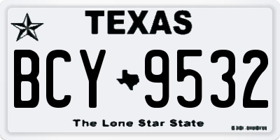 TX license plate BCY9532