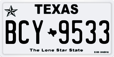 TX license plate BCY9533