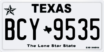 TX license plate BCY9535