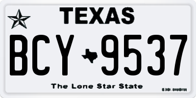 TX license plate BCY9537