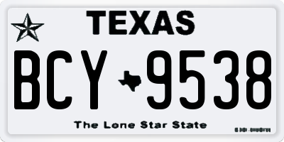 TX license plate BCY9538