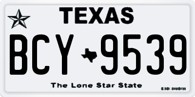 TX license plate BCY9539