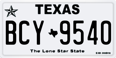 TX license plate BCY9540