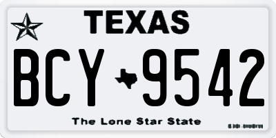 TX license plate BCY9542