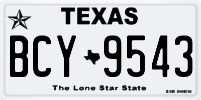TX license plate BCY9543
