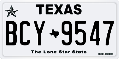 TX license plate BCY9547