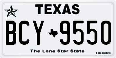TX license plate BCY9550