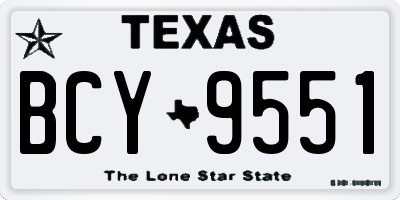 TX license plate BCY9551
