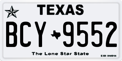 TX license plate BCY9552