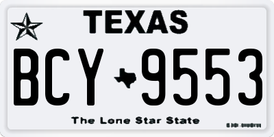TX license plate BCY9553
