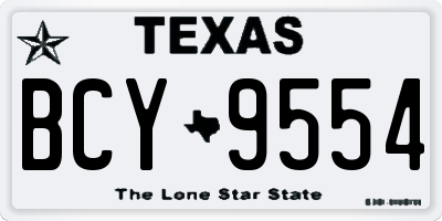 TX license plate BCY9554