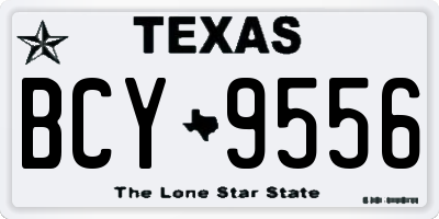 TX license plate BCY9556