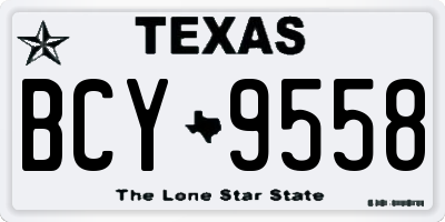 TX license plate BCY9558
