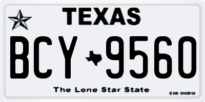 TX license plate BCY9560