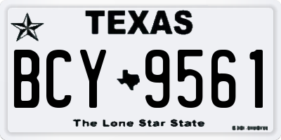 TX license plate BCY9561