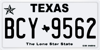 TX license plate BCY9562