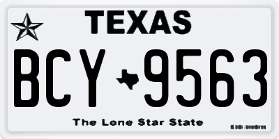 TX license plate BCY9563