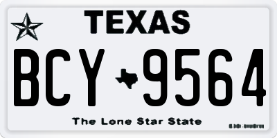 TX license plate BCY9564