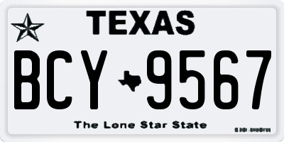 TX license plate BCY9567
