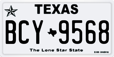 TX license plate BCY9568
