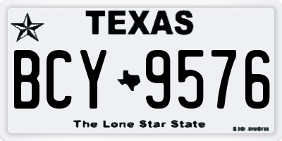 TX license plate BCY9576