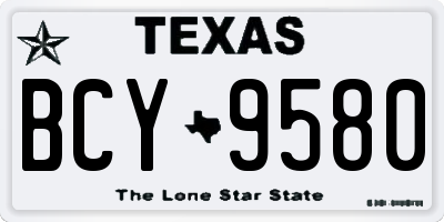 TX license plate BCY9580