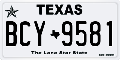 TX license plate BCY9581