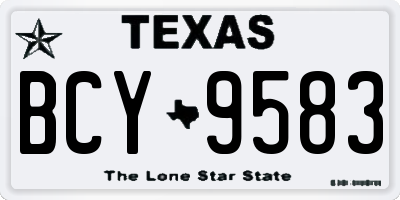TX license plate BCY9583