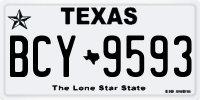 TX license plate BCY9593