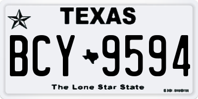 TX license plate BCY9594